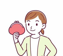 Young woman in a cardigan_wallet