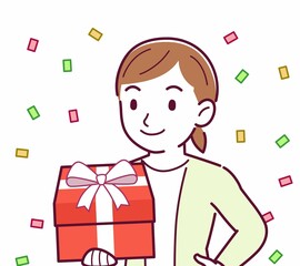 Young woman in a cardigan_Present