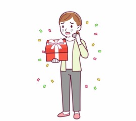 Young woman in a cardigan_Present