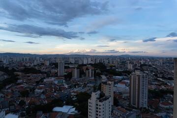 Fototapeta premium São Paulo with sunset and pink sky and night, metropolis, South America, Brazil