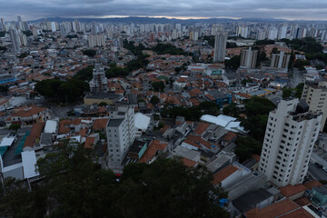 Fototapeta na wymiar São Paulo with sunset and pink sky and night, metropolis, South America, Brazil