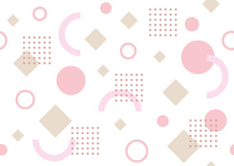 丸と四角の幾何学模様のシームレスパターン