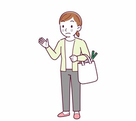 Young woman in a cardigan_shopping