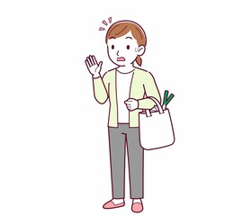 Young woman in a cardigan_shopping