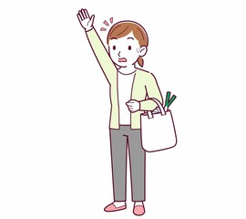 Young woman in a cardigan_shopping