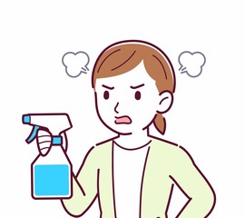 Young woman in a cardigan_spray