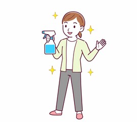 Young woman in a cardigan_spray