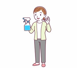 Young woman in a cardigan_spray