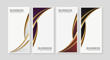 Luxury business vertical banner in wave design