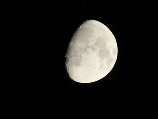 Waning gibbous moon closeup 