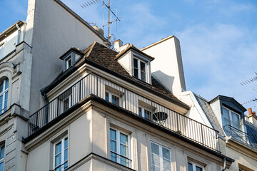 Fototapeta na wymiar roofs and roofs typical of paris, in france