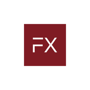 Creative initial letter FX square logo design concept vector