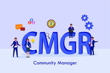 Community Manager (CMGR) 2D flat vector concept for banner, website, illustration, landing page, flyer, etc.