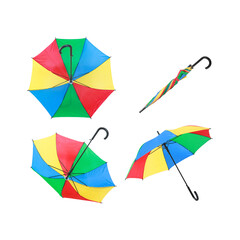 Colorful umbrella isolated on white background with clipping path include