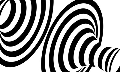 abstract pattern of black and white lines optical illusion vector illustration background part 4