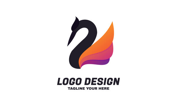stock vector Abstract bird goose logo design template part 1