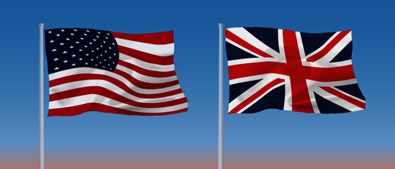 イギリス国旗　アメリカ国旗