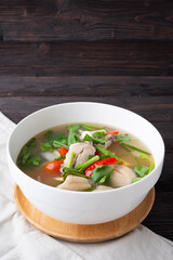 Thai Spicy chicken clear soup , tom yum kai,