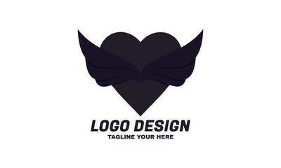stock vector love logo and black color design
