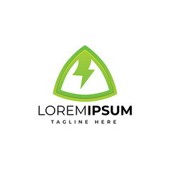 Energy flash logo design premium vector