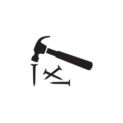 nail hammer icon symbol sign vector