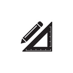 Fototapeta premium pencil and ruler icon symbol sign vector