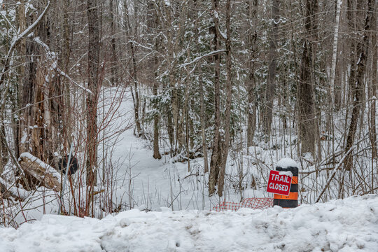 Trail closed no winter access landscape