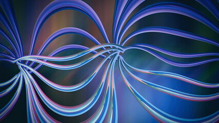 Abstract background with shiny wires and gradient