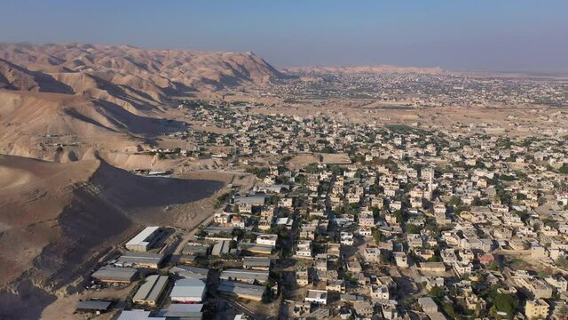 Aerial view over Jericho City in palestine territory rooftops
Drone view from dead sea city of Jericho, Jordan Valley, Israel/palestine
