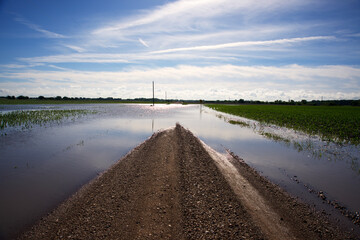 Emporia, Kansas  5-17-2015
Flooded road in Lyon County Kansas day after heavy thunderstorms and...