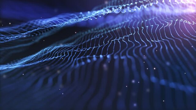 
Elegant Light Mesh Grid Strings Particles seamless looping motion background Blue