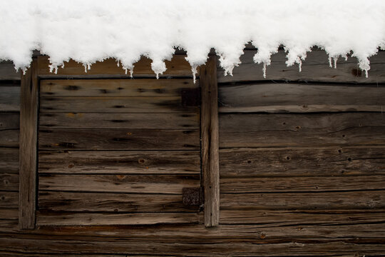 Wooden Hatch And Icicles
