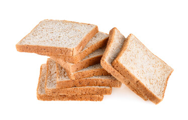 whole wheat bread isolated on white background