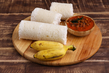 White rice puttu with chana curry