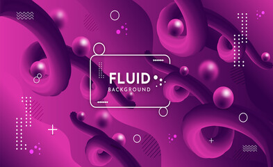 Trendy colorful abstract background with fluid shapes. Usable for banner, presentation, poster &, etc.