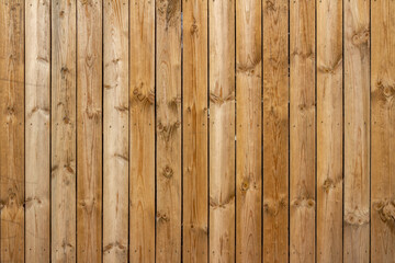 Full frame texture background of a wooden fence with natural wood grain planks, in bright sunlight - Powered by Adobe