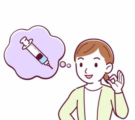 Young woman in a cardigan_injection