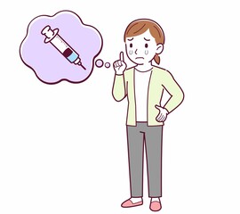 Young woman in a cardigan_injection