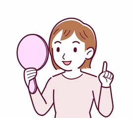 Young woman in a cardigan_mirror