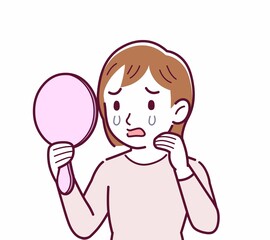 Young woman in a cardigan_mirror