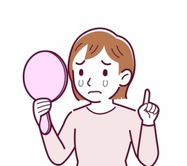 Young woman in a cardigan_mirror