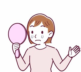 Young woman in a cardigan_mirror