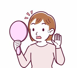 Young woman in a cardigan_mirror