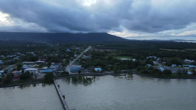 The Sematan Beach and Coastline of the most southern part of Sarawak and Borneo Island