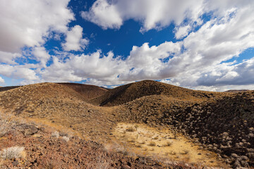 Beautiful landscape around the Mojave Desert Lava Tube