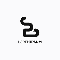 Simple and Clean Logo. Abstract Logo. SB Monogram