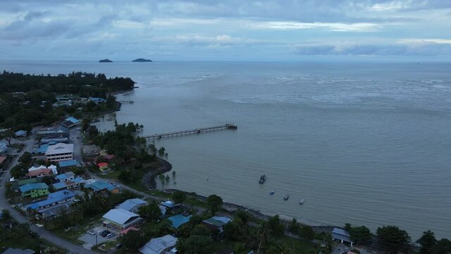 The Sematan Beach and Coastline of the most southern part of Sarawak and Borneo Island