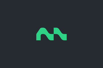 Minimal Modern Abstract Letter M Dark Background Logo Template