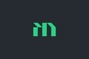 Minimal Modern Abstract Letter M Dark Background Logo Template