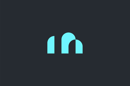 Minimal Modern Abstract Letter M Dark Background Logo Template